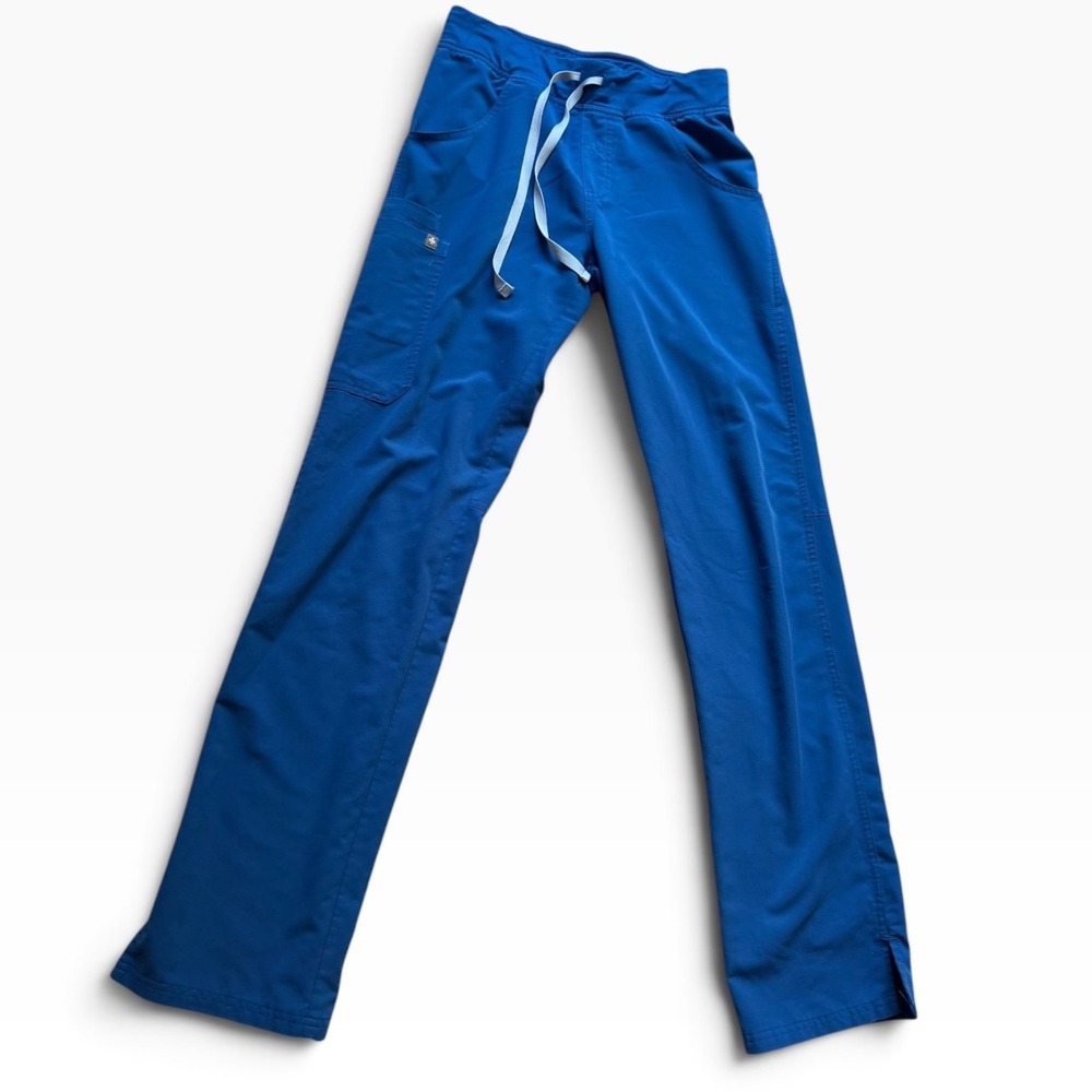 Figs Blue Technical Collection Scrub Pants Womens XS Drawstring Cargo